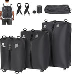3 Pack Vacuum Bags for Travel with Pump, 3-Size Set Reusable Vacuum Compression Bags for Luggage, Space Saver IP67 Waterproof Vacuum Packing Cubes for Suitcase&Backpack, Black