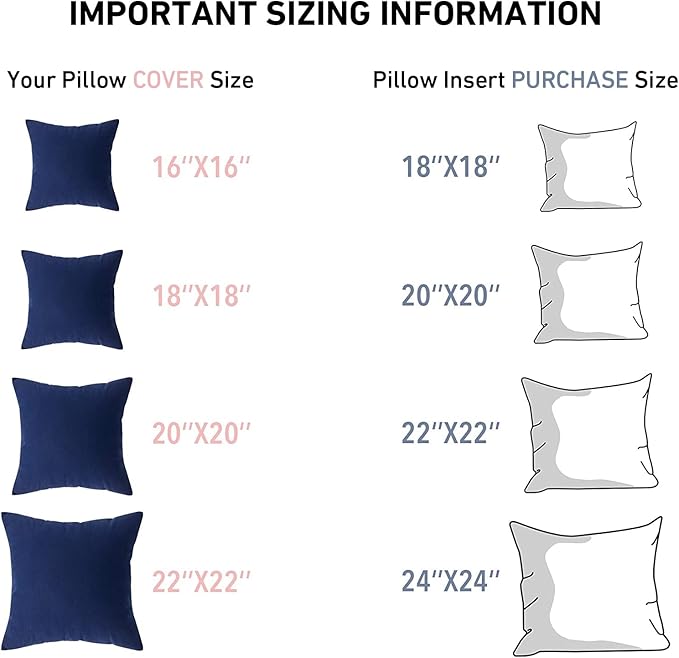 Leeden 26 x 26 Throw Pillow Inserts (Set of 2) with 100% Cotton Cover - 26 Inch Square Decorative Sofa Pillows for Sofa, Couch, Bed and Home Decor