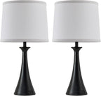 Touch Lamp for Living Room Bedroom, 21" Table Lamps Set of 2 with USB C+A Ports and White Lamp Shades, Touch Bedside Lamps for Nightstand with 3 Way Dimmable, 2 LED Bulbs Included