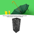 Metal Umbrella Holder, Hollow Out Design rectangular Umbrella Rack Stand, Entryway Umbrella Stand Rectangular Canes Walking Stick Storage Bin for Home Office Decor (Black)