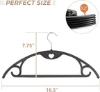 Plastic Hangers 50 Pack, TARANCH Black Clothes Hanger with 360 Degree Swivel, Non Slip, Space Saving for Closet Clothing, Heavy Duty Coat, Suits, Shirts, Pants