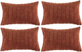 Fancy Homi 4 Packs Decorative Throw Pillow Covers for Living Room Couch Bed, Modern Farmhouse Boho Home Décor Accent Cushion Case, 24" x 14", Rust