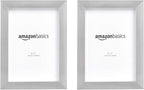 Amazon Basics Rectangular Photo Picture Frame 5" x 7" Pack of 2 & Command Medium Picture Hanging Strips