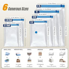 35 Pack Vacuum Storage Bags with Pump, Compression Space Saver for Comforters, Bedding, Blanket Storage, Vacuum Seal Bags for Clothing, Luggage and Closet Organizer, Safe Poly Material