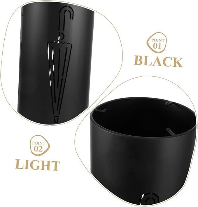 Cabilock Iron Umbrella Rack Stand with Water Retention Bucket for Entryway Storage Umbrella Holder Suitable for Household and Commercial Use Stable Round Design for Multiple Umbrellas and Canes