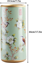 Ceramic Umbrella Stand Living Room Floor-Standing Freestanding Cane Chinese Umbrella Stand Multifunctional Painted Porcelain Vintage Ceramics Flower Vases for Home Office Entrance Indoor(B)