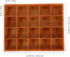 PRETYZOOM Wooden Sorting Tray Closet Drawer Divider Organizer with 20 Compartments Suitable for Socks Briefs Keys Stationery Arts Crafts Small Items - Each Grid 2.3 x 2.3 Inch