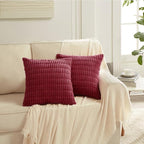 Fancy Homi 4 Packs Decorative Throw Pillow Covers for Living Room Couch Bed, Modern Farmhouse Boho Home Décor Accent Cushion Case, 24" x 24", Burgundy
