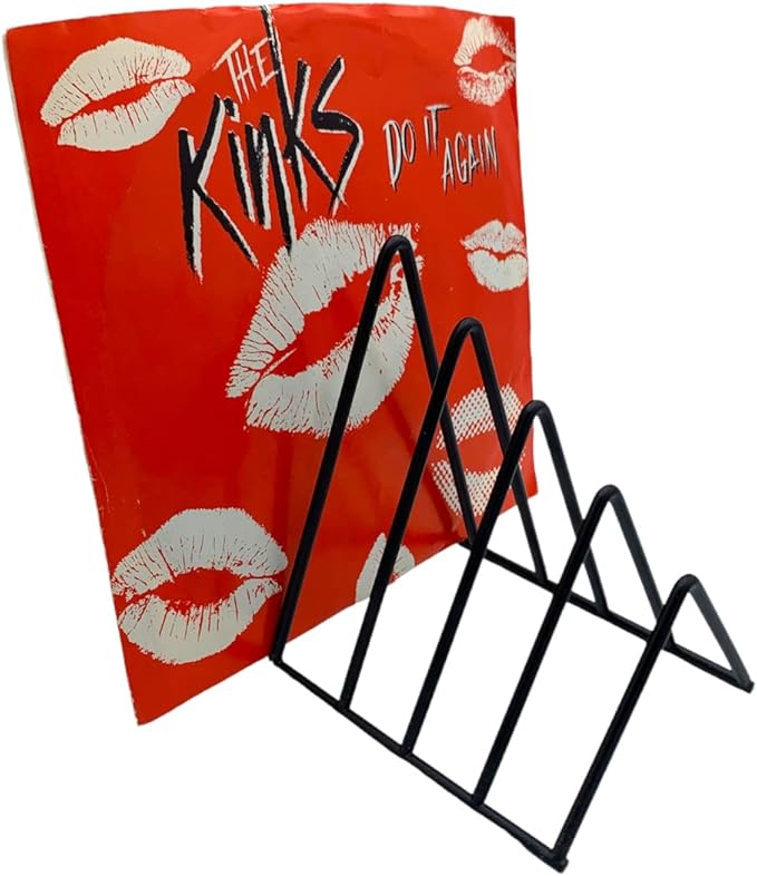 File Folder Rack Magazine Holder - Vinyl Record Storage Display Stand Metal Newspaper Book and LP Album Organizer Display