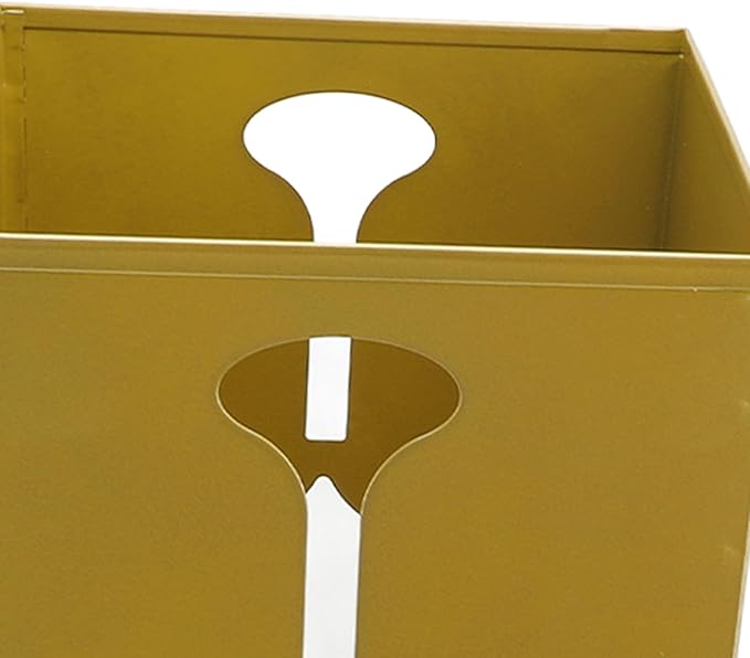 Square Metal Umbrella Holder, Umbrella Stand Rack for Entryway with Hollow Pattern, Fast Drying Rack Holder for Office and Entryway (Gold)