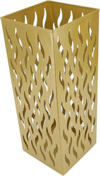 Metal Umbrella Holder, Square Umbrella Stand Rack for Entryway, 6.3" x 6.3" x 16.5" (Gold)