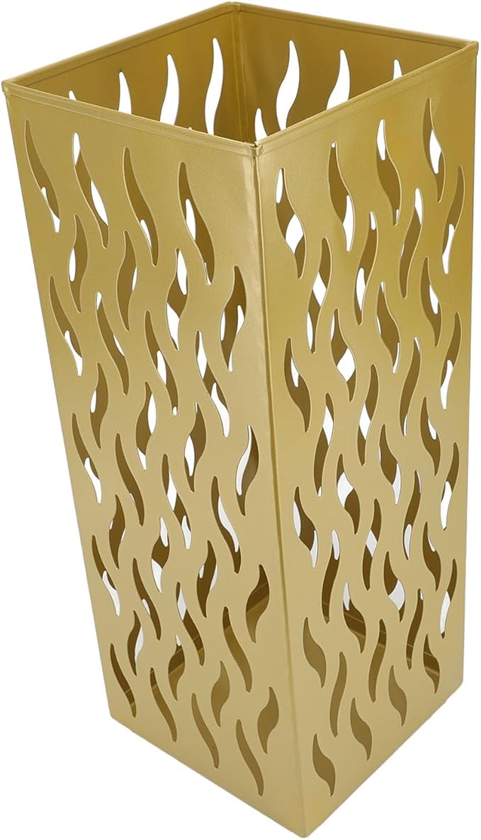 Metal Umbrella Holder, Square Umbrella Stand Rack for Entryway, 6.3" x 6.3" x 16.5" (Gold)