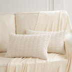 Fancy Homi 4 Packs Decorative Throw Pillow Covers for Living Room Couch Bed, Modern Farmhouse Boho Home Décor Accent Cushion Case, 24" x 12", Cream