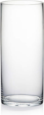 WGV Quality Thick Cylinder Vase, Diameter 5", Height 12", Clear Glass Floral Planter Container, Tall Centerpiece Arrangement for Wedding Home Decor, 1 Piece