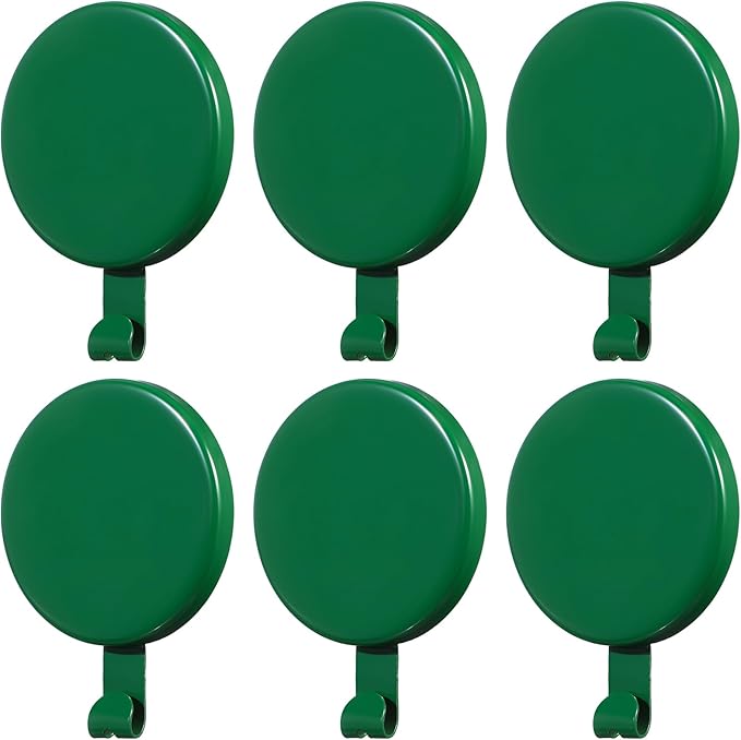 Jetec 6 Pcs Magnet Hooks Magnetic Wreath Hanger Wreath Holder for Fridge Refrigerator Metal Door Glass Door Surfaces Keys Kitchen Home Christmas Party Hanging Supplies Decoration(Green,2.7 Inch)