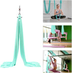 LOYALHEARTDY Aerial Silks Starter Kit, 11 Yards Equipment Set for Aerial Yoga, Durable Aerial Yoga Hammock Aerial Swing for Aerial Acrobatic, Aerial Dance & All Levels (L:10m W:2.6m)