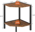 Creso hom Corner Shelf Stand, 2 Tier Industrial Corner Bookshelf, Multipurpose Standing Corner Display Shelf Countertop Organizer for Living Room Kitchen Bedroom Office, Rustic Brown
