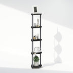 Furinno Turn-N-Tube Storage Shelves, 5-Tier Book Shelf, Corner Shelf, Toolless Open Shelves, for Organization and Storage, Living Room, Home Office, Hallway, Bedroom, Black