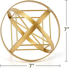 HLQMFHT 7 inches Metal Geometric Abstract Sculpture， Metal Geometric Sculpture Decor Sphere, Tabletop Decor for Living Room,Study,Bedroom,Modern Home Decor Accents
