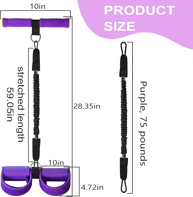 Upgraded Pedal Resistance Band with Handle - Fashion Puller Exercise Tool, Thickened Built-in Latex Tube Pedal Resistance Device & Soft Nitrile Rubber Anti-Slip Footrest for The Core/Arms