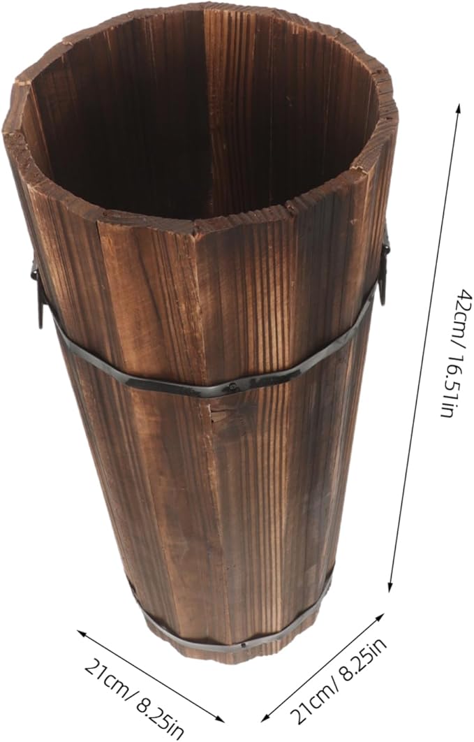 VALICLUD Capacity Wood Umbrella Holder Stand for Entryway Sturdy Wear Resistant Rack with Compact Design for Organizing Umbrellas and Walking Hall