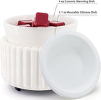 VICTORIA AROMA Ceramic Wax Melt Warmer with 1 pc Silicone Dish Candle Warmer for Scented Wax Electric Fragrance Burner for Home, Office, Bedroom - Gift & Décor
