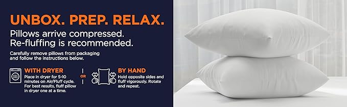 Amazon Basics Square Hypoallergenic Pillow Insert, Sofa Bed Couch Decorative Stuffer, 18", 4 Pack