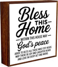 Christian Decor Housewarming Gifts Home Decor gifts Bless this Home Wooden Box Sign Christian Decorations for House Office Bedroom Living Room Desk Table Shelf