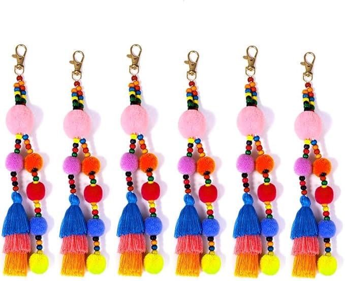 6Pcs Handcrafted Decorative Tassels for DIY Craft Home Décor Handmade Tassels Pink