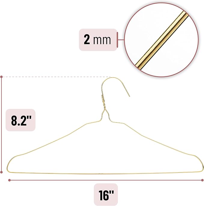 Mr. Pen Gold Metal Hangers - 10 Pack, Wire Coat Hangers for Clothes