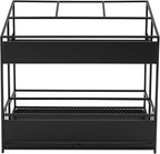 Commercial Metal Umbrella Rack Stand Sturdy Freestanding Umbrella Holder Large Capacity Organizer Suitable For Mall Hotel Office Lobby Corridor Household Entryway Storage Holds 24-46 Umbrella Black