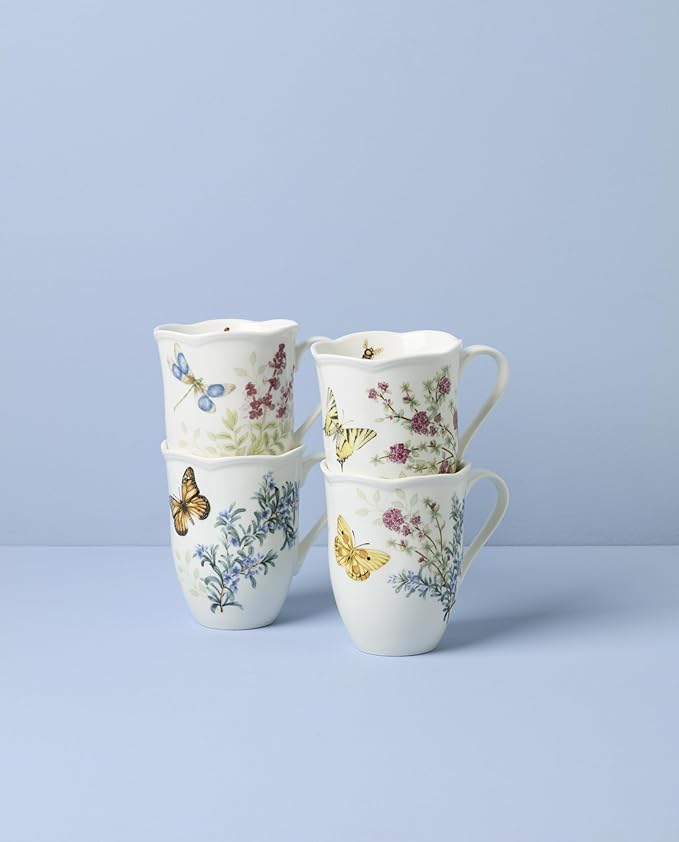 Lenox 897911 Butterfly Meadow Herbs Mugs, Set Of 4