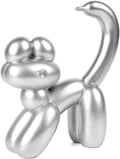 Cute Balloon Cat Statue Decor - 7.8 Inch Modern Cat Statue Ornament, Home Crafts Living Room Desktop Bedroom Sculpture Decoration (Silver, Small)