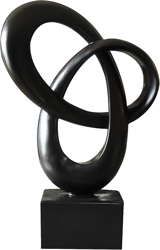 Dosker Knot Decor Mobius Stripe Statue,Modern Abstract Sculpture for Home Decor,Coffee Table Decor for Living Room,Office(Black)