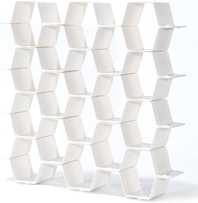 Drawer Splitter 16-piece Set Adjustable Honeycomb Organizer Tie Sock Organizer Underwear Panties Cosmetic Sorter (White)