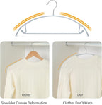 Nature Smile Non Slip PVC Coating Sweater Hangers,Dress Suit Coat Hangers,Shoulder Bump Free Golf T Shirts Clothes Hangers (Silvery Grey Color 10 Pack)