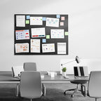 MaxGear Large Felt Bulletin Board 36" x 24", Cork Board Alternative, 6 Pack Black Felt Wall Tiles with Push Pins, Cork Boards for Walls Pin Board for Office & HomePanels