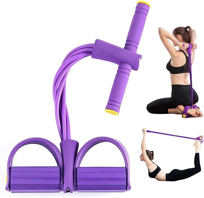 Pedal Resistance Bands with Handles, 21 Fitness Resistance Bands-6 Tube, Resistance Bands with Handles Pedal, Stretch Bands for Exercise Sit Up Exercise Equipment AB Workout Equipment for Women Men