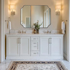 ANDY STAR Chrome Bathroom Mirror, 30x40 Inch Polished Chrome Rectangle Mirror, Scalloped Mirror for Bathroom, Anti-Rust Stainless Steel Metal Frame 1’’, Unique Shape Ideal for Home Remodel