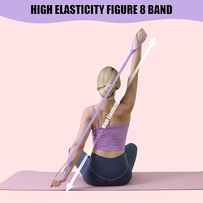Figure 8 Resistance Bands, 8-Shaped Exercise Band for Women Arms Shoulder Back Legs Stretching Pilates Yoga