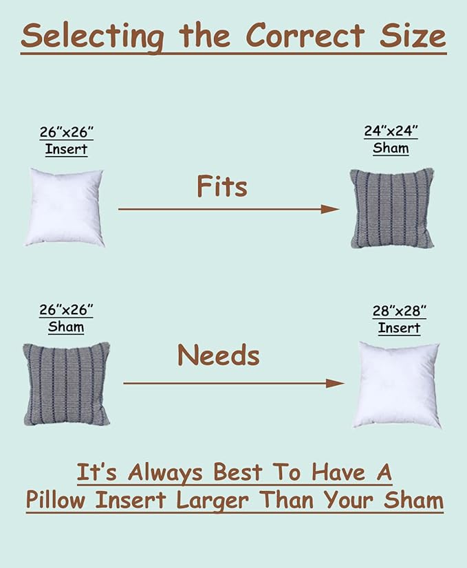Pillowflex Premium Polyester Throw Pillow Insert - 26x26 - Ultra Soft Square Throw Pillow, Couch Sham, Lumbar, Back, Sofa - Machine Washable - Decorative Accent Form - 1 Soft Pillow