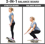 Sportneer 2-in-1 Balance Board – Adjustable Wobble & Slant Board for Core Strength, Stretching, Rehab, Standing Desk, Home Gym Workout