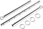 EXREIZST Expandable 2 Spreader Bar Set with Bag and 4 Premium Soft Pad Leather Straps with 2 Chains Adjustable Home Yoga Bar Kit, Silver and Red
