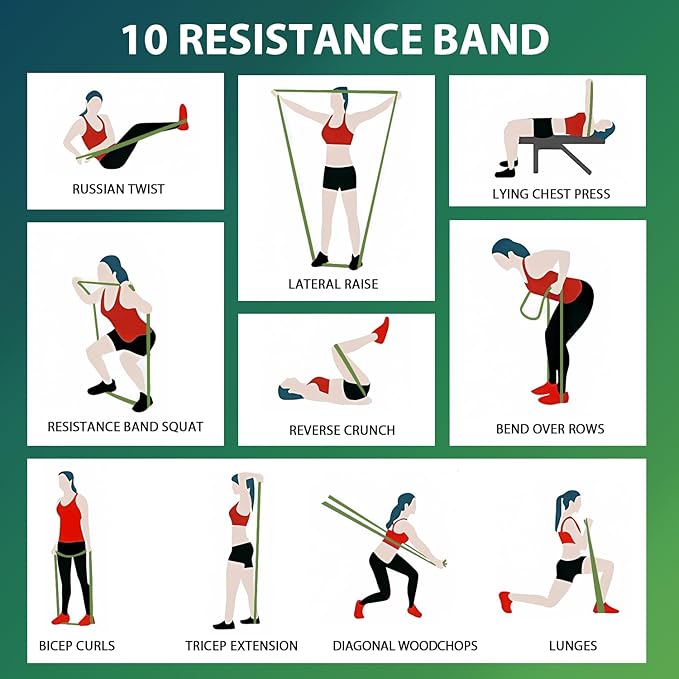 LEEKEY Resistance Bands, Exercise Bands,Pull Up Assist Bands - Bands for Working Out,Band for Men and Women Fitness Training, Physical Therapy,Home Workouts