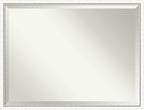 Amanti Art White Wall Mirror 32x42 Morgan White Silver Rectangle Bathroom Mirror for Wall Decor Living Room, X-Large Modern Wood Frame, Hangs Horizonally and Vertically, Bathroom Decor, Beveled Edge
