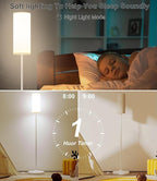 luckystyle LED Floor Lamp for Living Room, Dimmable Standing Lamps with Foot Switch,Remote Custom Color Temperature White Pole Lamp with Lampshade,12W Led Bulb Tall Lamps for Bedroom Office Kid Room