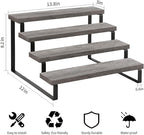YINMIT Wooden Display Riser Stand, Tiered Perfume and Cologne Organizer Stand, 4 Tier Spice Rack Organizer, Rustic Display Shelf for Candles (4 Tier,Grey)