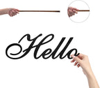 CREATCABIN Hello Word Cutout Sign Laser Cut Wood Letter Sign Black Wall Decor Unfinished Wooden Signs Wall Art Basswood Hanging Sculpture Decor for Craft DIY Home Farmhouse Front Porch Door 11.9x4Inch