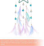 Pretty Jolly Green Star Kids Dream Catcher Wall Decor Pompom Feather Baby Dreamcatcher Handmade Children Dream Catcher Home Décor Wall Hanging for Nursery Bedroom Boys Girls Birthday Gift-25.6in