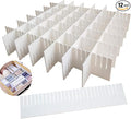 OJYUDD 12PCS DIY Plastic Grid Drawer Dividers,White Adjustable Sock Underwear Dresser Drawer Organizers Divider for Stationary Storage